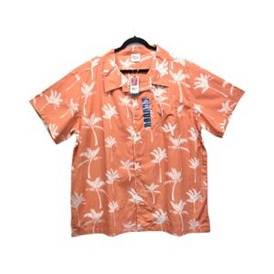 Barefoot In Paradise Hawaiian Men's Shirt Size XXL Coral Palm Button Up - NEW‎